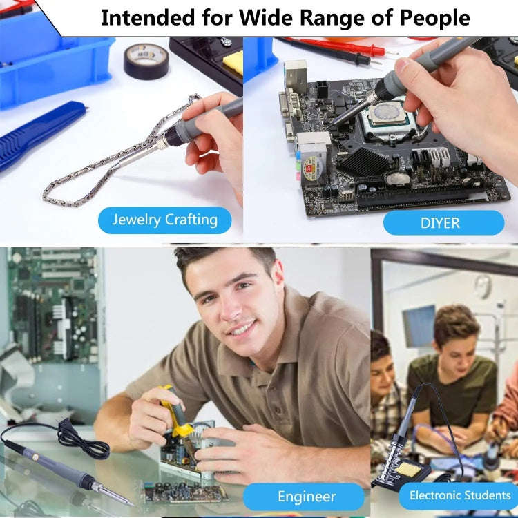 19-in-1 EU Plug 60W Adjustable Temperature Soldering Iron Set with VC830L Digital Multimeter
