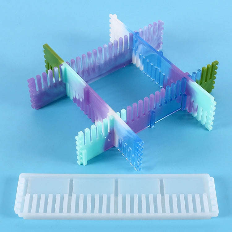 DIY Crystal Glue Mold Adjustable Frame Fence Silicone Mold(60-801)