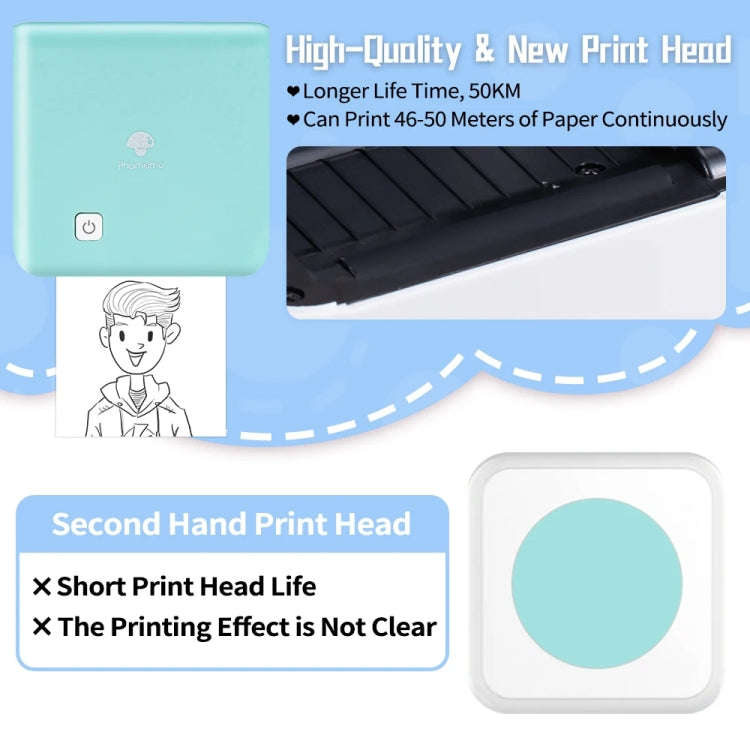 Phomemo M02 PRO Pocket Mini Small Portable Bluetooth Wrong Thermal Tag Printer(Green)