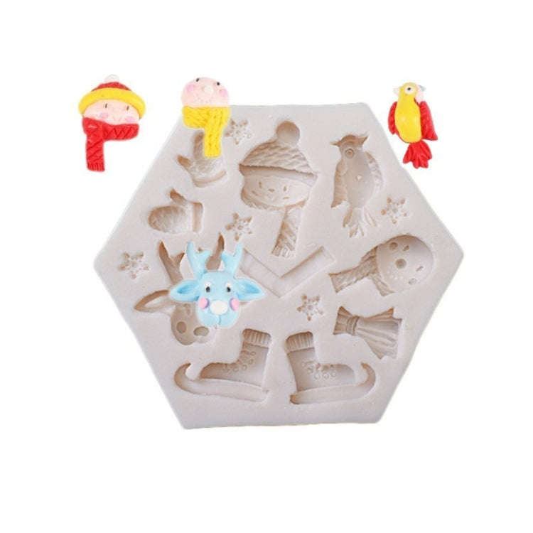DIY Christmas Silicone Mold Elk Sleigh Cake Plaster Decoration Mold, Model: 50-1945-B