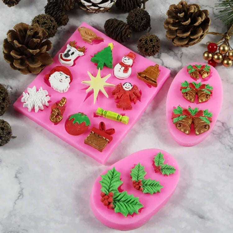 DIY Christmas Silicone Mold Elk Sleigh Cake Plaster Decoration Mold, Model: 50-235-B
