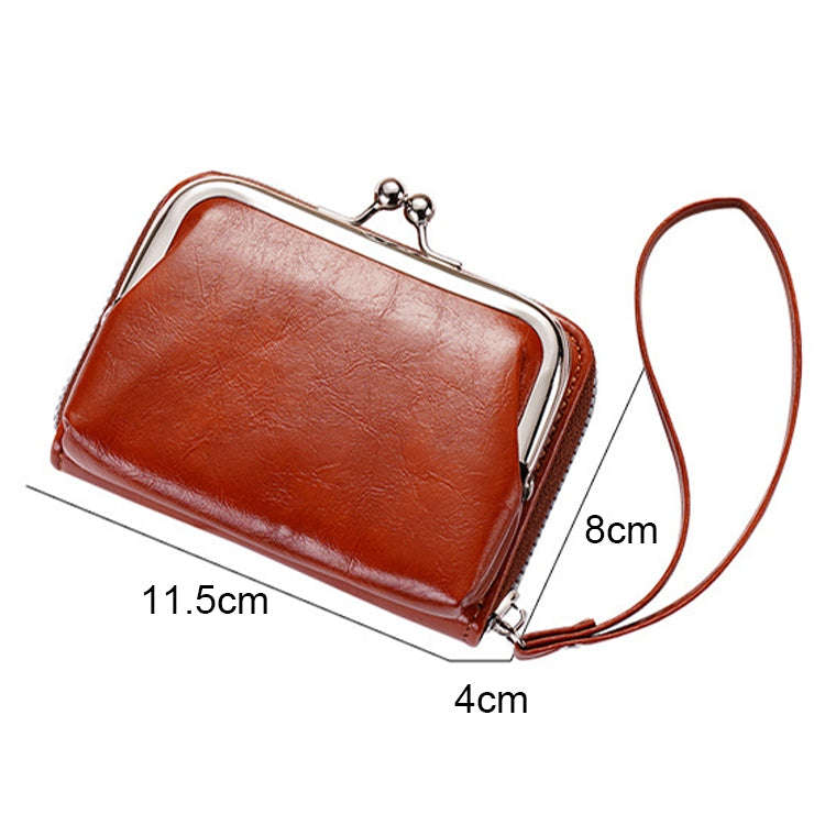 Ladies Buckle Coin Purse Detachable Large Capacity Clutch Bag Multi-card Slot Wallet(Black)