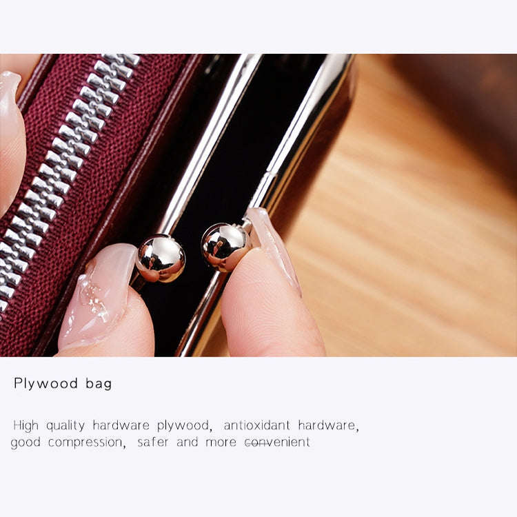 Ladies Buckle Coin Purse Detachable Large Capacity Clutch Bag Multi-card Slot Wallet(Black)