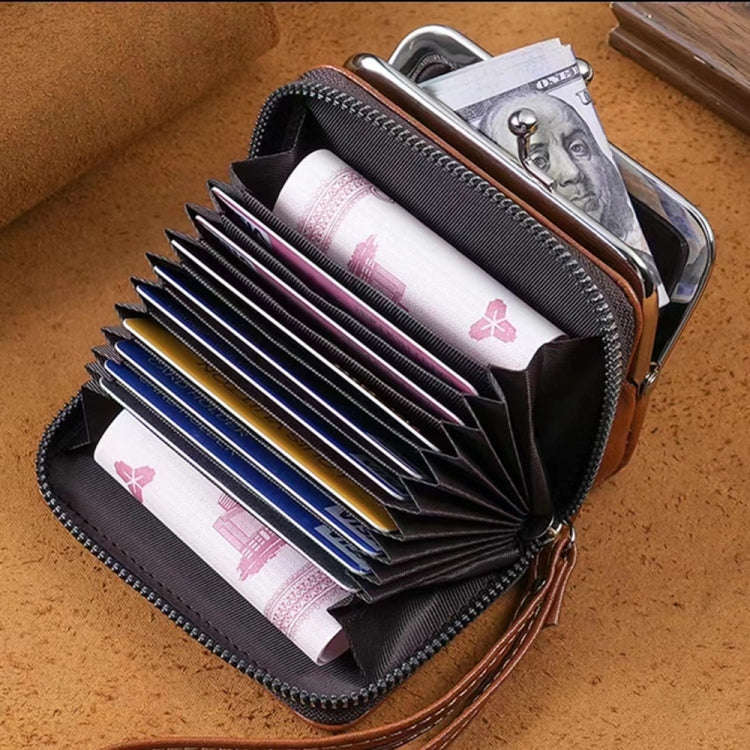 Ladies Buckle Coin Purse Detachable Large Capacity Clutch Bag Multi-card Slot Wallet(Black)