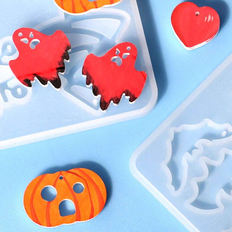 DIY Crystal Glue Mold Halloween Earrings Necklace Pendant Patch Silicone Mold(60-1105)