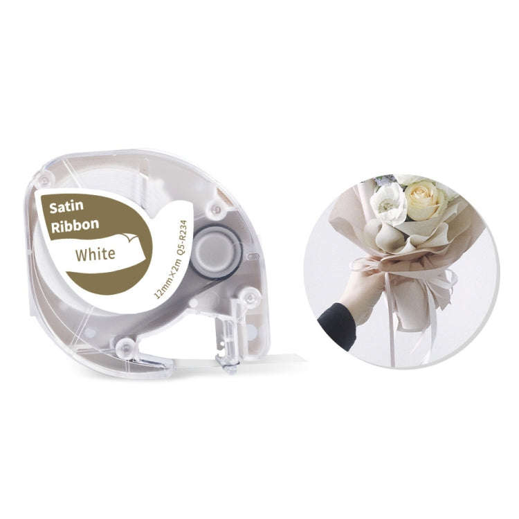For Phomemo P12 / P12 Pro 12mm x 2m Thermal Transfer Label Ribbon(Gold Word On White)