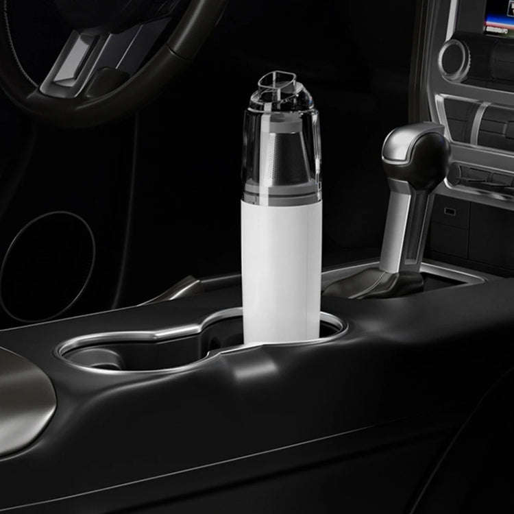 Mini Portable Detachable Wireless Handheld Powerful Car Vacuum Cleaner, Style: Plastic Filter (Bl...