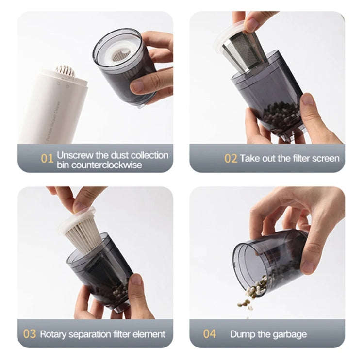 Mini Portable Detachable Wireless Handheld Powerful Car Vacuum Cleaner, Style: Plastic Filter (Wh...