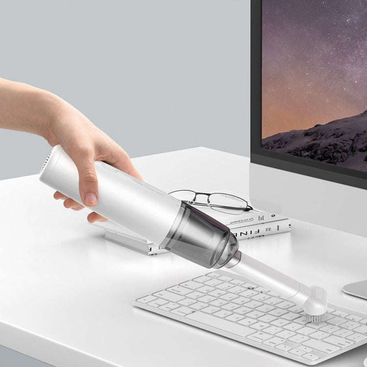 Mini Portable Detachable Wireless Handheld Powerful Car Vacuum Cleaner, Style: Metal Filter (White)