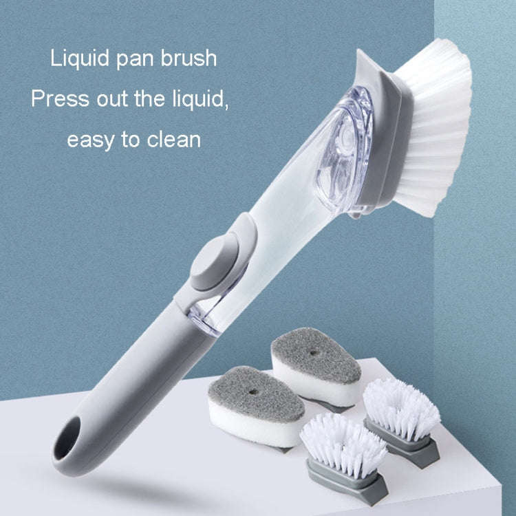 Kitchen Long Handle Automatic Liquid Filling Non-Stick Pan Scrubber Brush Cleaning Brush, Style: ...