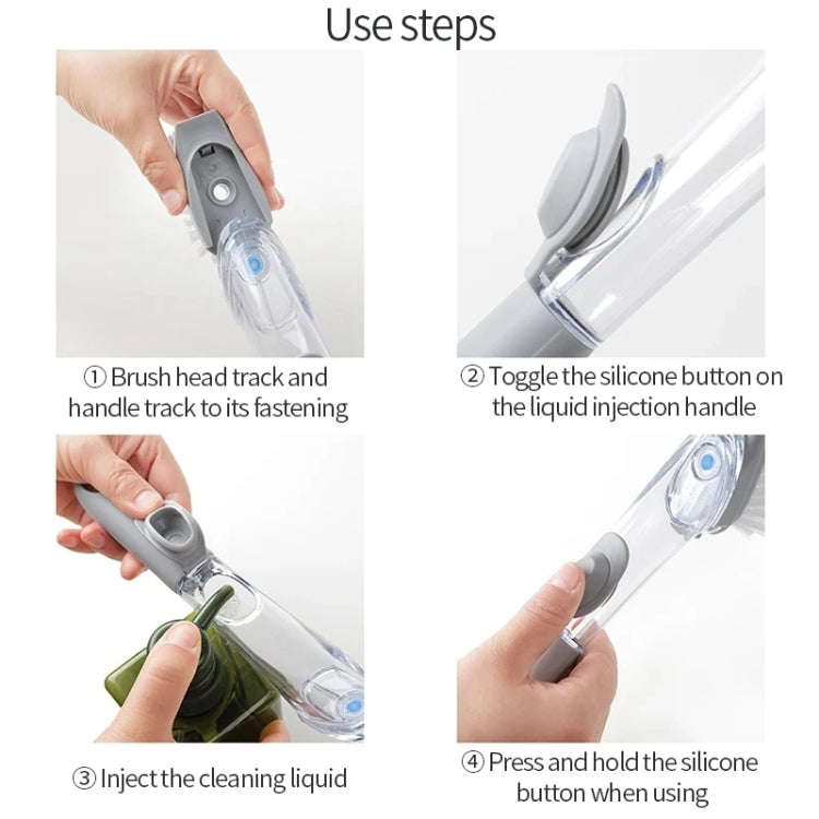 Kitchen Long Handle Automatic Liquid Filling Non-Stick Pan Scrubber Brush Cleaning Brush, Style: ...