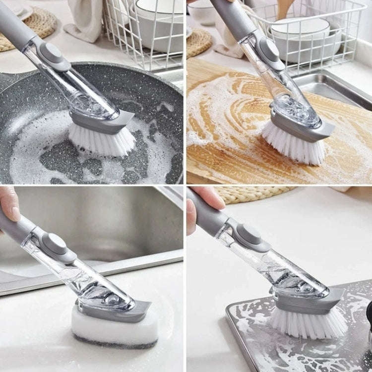 Kitchen Long Handle Automatic Liquid Filling Non-Stick Pan Scrubber Brush Cleaning Brush, Style: ...