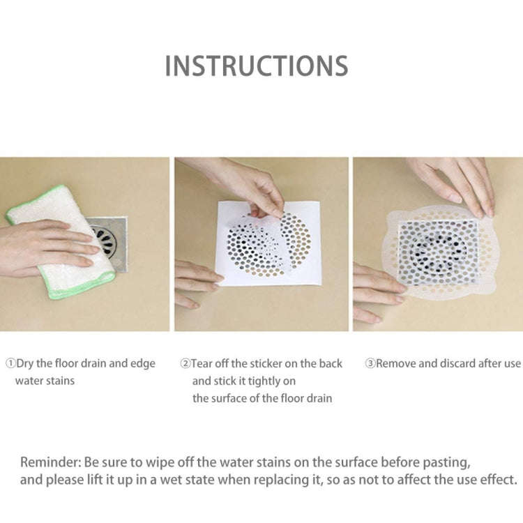 FASOLA 15pcs /Bag Sink Disposable Filter Sewer Mouth Non-woven Floor Drain Sticker, Spec: Small Hole