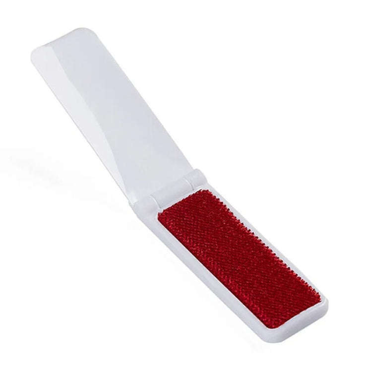 Portable Clothes Hair Removal Brush Folding Static Hair Remover(White)