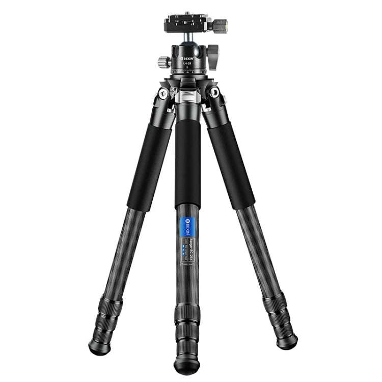 BEXIN RC254+LH-28 Carbon Fiber Portable Folding Tripod SLR Camera Low Gravity Center Gimbal Photo...