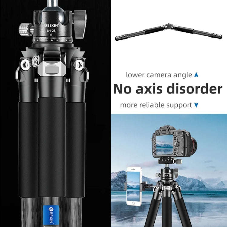 BEXIN RC254 Carbon Fiber Portable Folding Tripod SLR Camera Low Gravity Center Gimbal Photography...