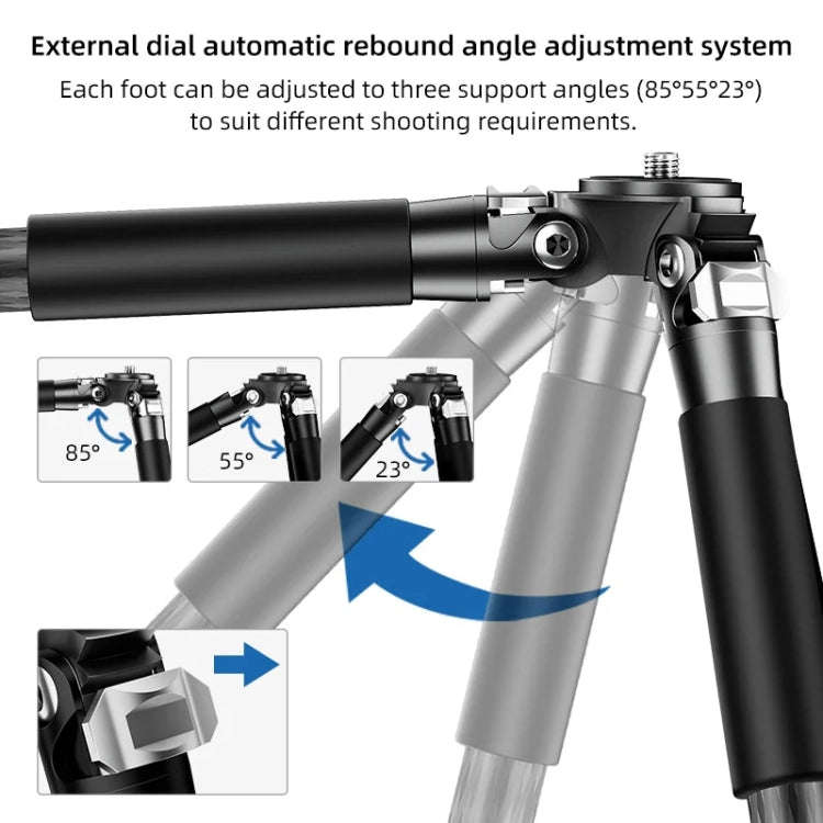BEXIN RC254 Carbon Fiber Portable Folding Tripod SLR Camera Low Gravity Center Gimbal Photography...