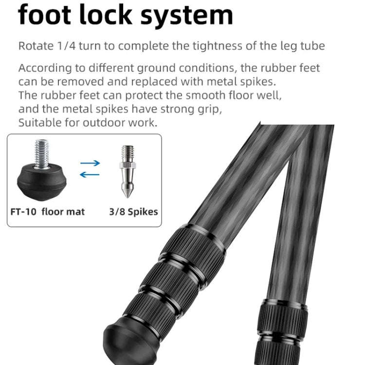 BEXIN RC254 Carbon Fiber Portable Folding Tripod SLR Camera Low Gravity Center Gimbal Photography...