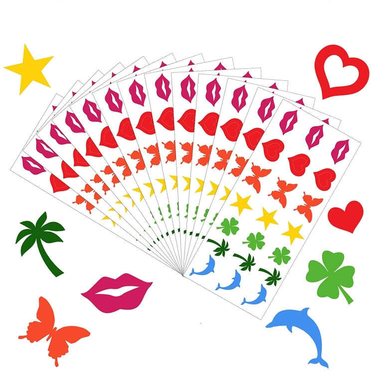 210pcs /Pack Style 10 Tanning Sunbathing Stickers Self Adhesive Body Stickers