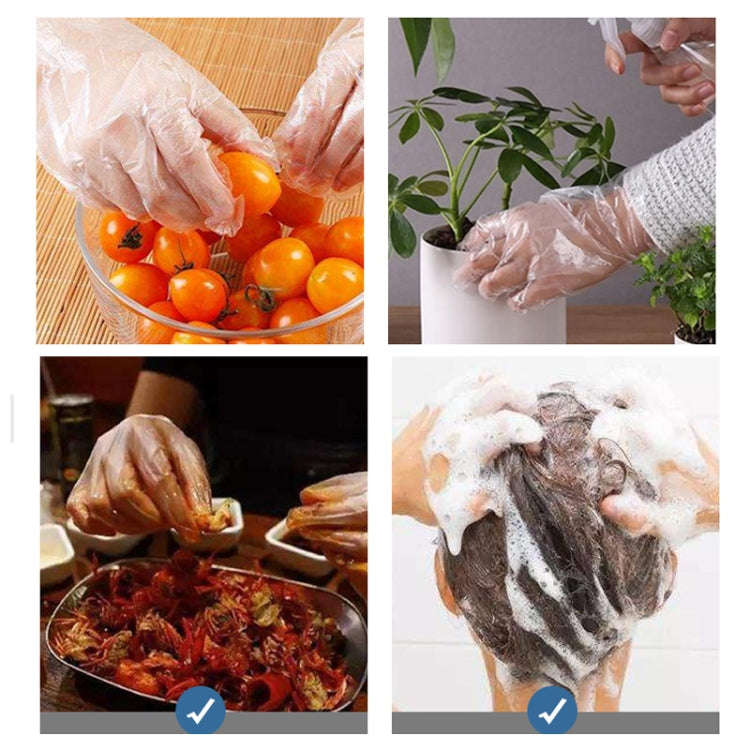 1000pcs Standard 0.6g Disposable Gloves Transparent Food Catering Protective Glove