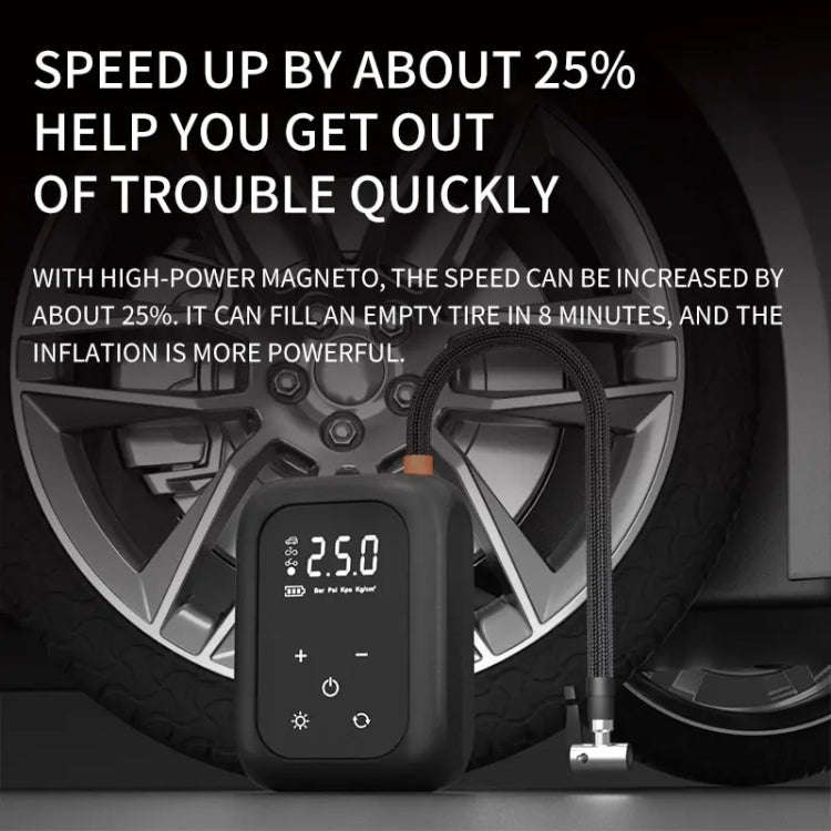 Multifunctional Portable Car Electric Wireless Tire Inflator Pump(Touch Screen Button)