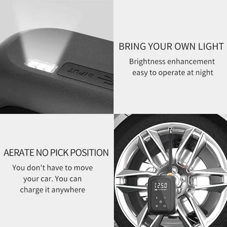 Multifunctional Portable Car Electric Wireless Tire Inflator Pump(Touch Screen Button)