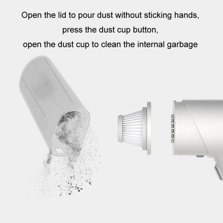 Portable Handheld USB Charging Car Vacuum Cleaner, Color: Wireless White