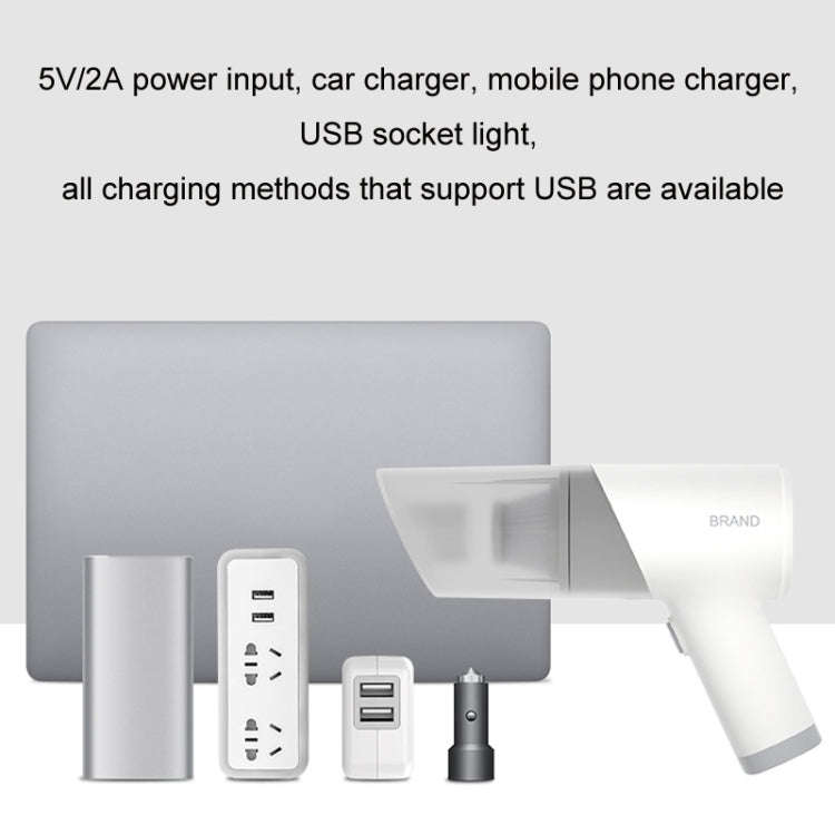Portable Handheld USB Charging Car Vacuum Cleaner, Color: Wireless White