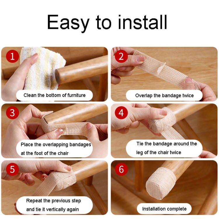 2.5 x 450cm Non-Woven Self-Adhesive Chair Non-Slip Foot Stickers Universal Table And Bench Leg Pa...