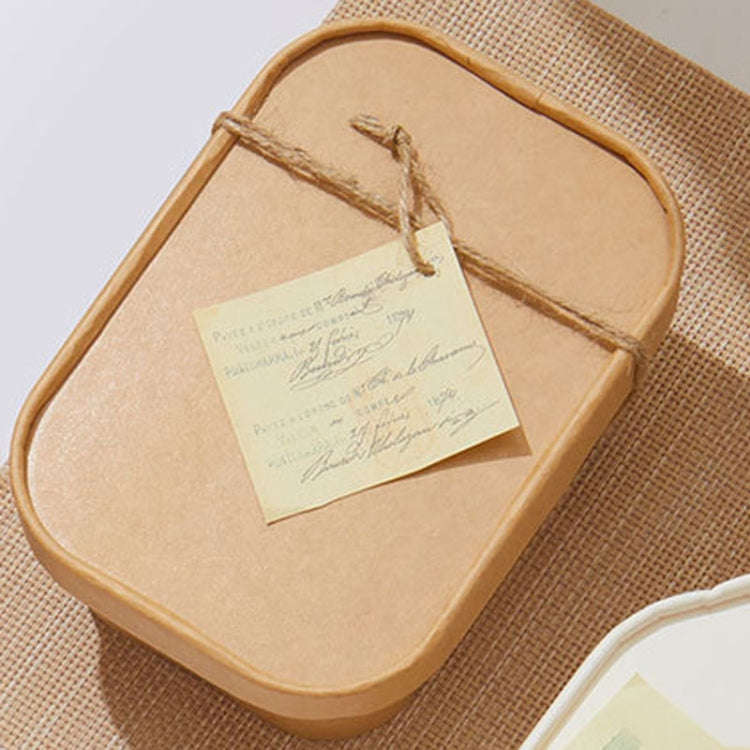 10pcs Disposable Rectangle Paper Bowl Lid Fast Food Packaging Box Cover, Style: Vellum Cover