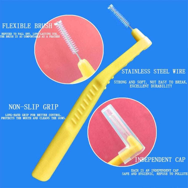 10pcs /Pack Orthodontic Teeth Interdental Brushes Dental Brace Wire Soft Bristles(Yellow)