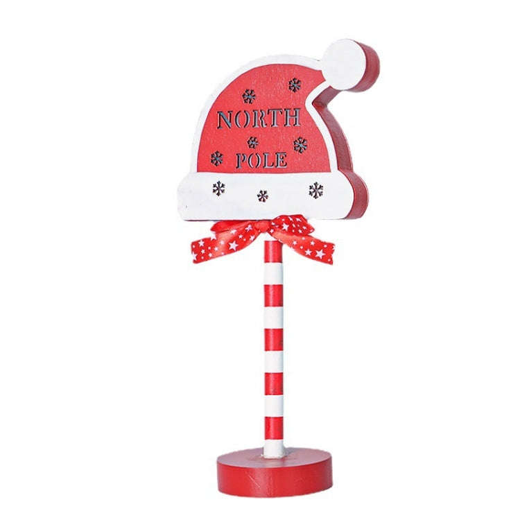 Christmas Street Sign STOP Decorative Lights Wooden Window Atmosphere LED Lights, Style: House