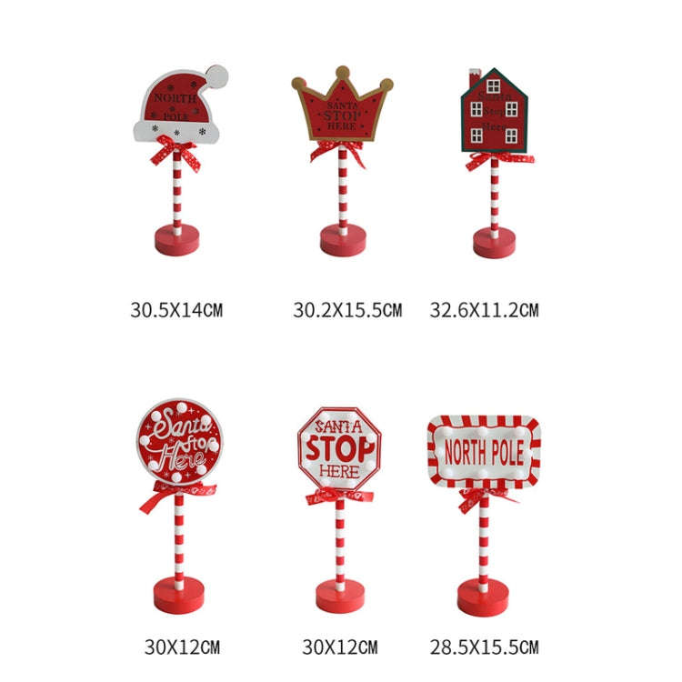 Christmas Street Sign STOP Decorative Lights Wooden Window Atmosphere LED Lights, Style: Octagon