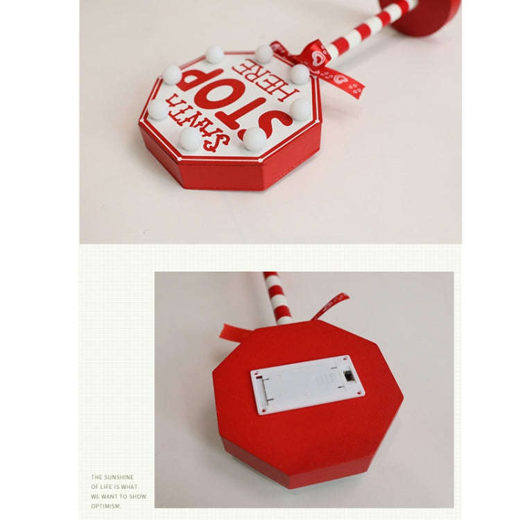 Christmas Street Sign STOP Decorative Lights Wooden Window Atmosphere LED Lights, Style: Octagon