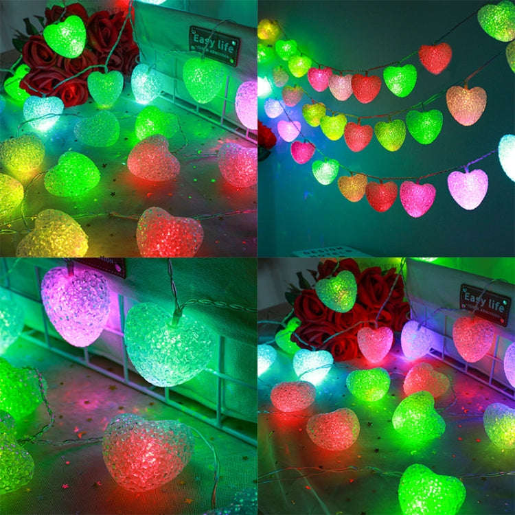 1.2m LED Love Flashing String Lights Waterproof Battery Box Decoration Lights(10 Lights Color)