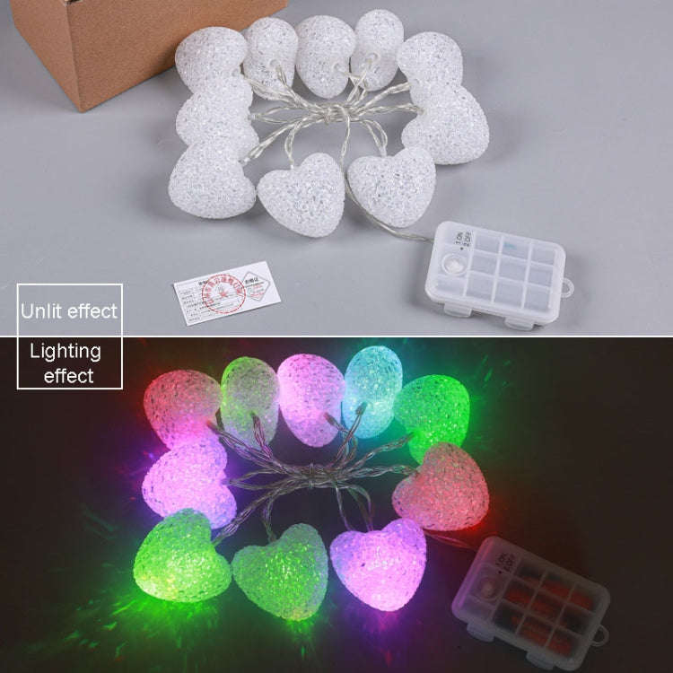 1.2m LED Love Flashing String Lights Waterproof Battery Box Decoration Lights(10 Lights Color)