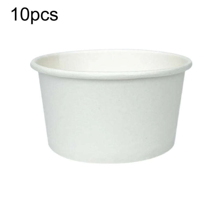 10pcs 450ml Disposable Single PE Laminated Paper Bowl Round Soup Bowl Packed Fast Food Boxes(Mout...