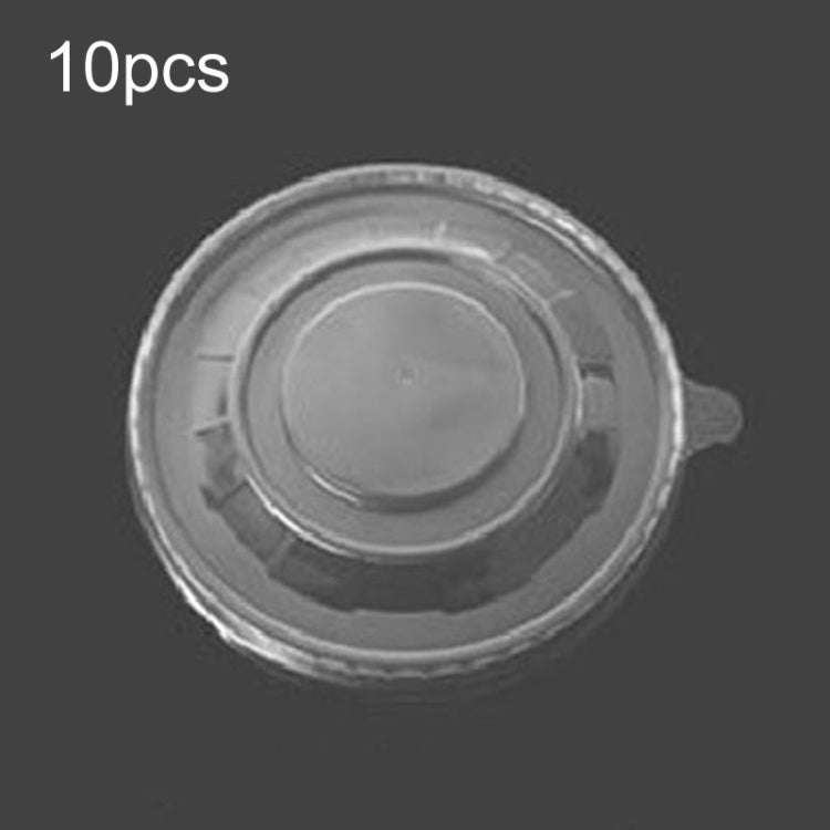10pcs 500ml Disposable Single PE Laminated Paper Bowl Cover Packed Fast Food Box Cover (PP Plasti...