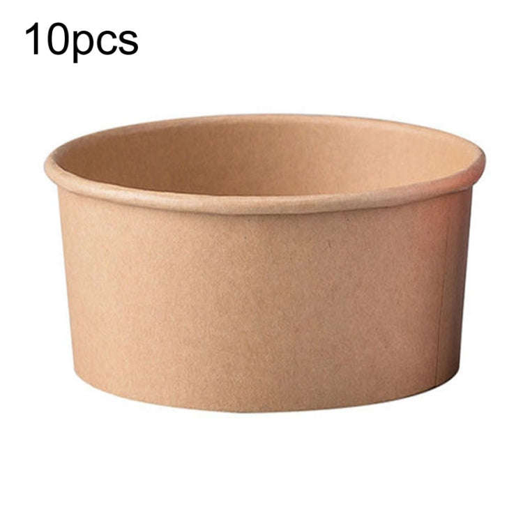 10pcs 1100ml Disposable Single PE Laminated Paper Bowl Round Soup Bowl Packed Fast Food Boxes(Vel...