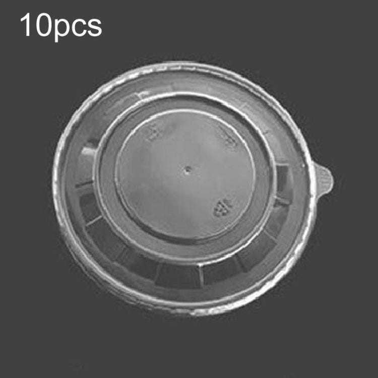 10pcs 1100ml Disposable Single PE Laminated Paper Bowl Cover Packed Fast Food Box Cover (PP Plast...
