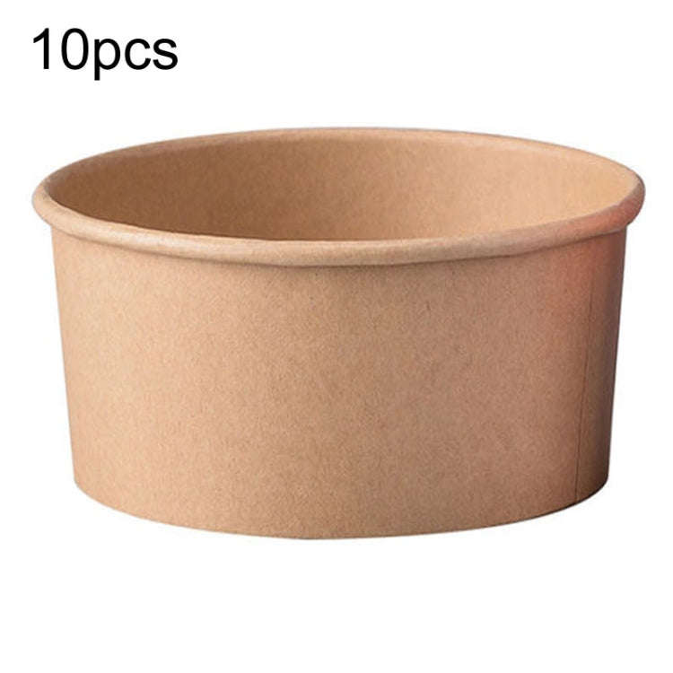 10pcs 1300ml Disposable Single PE Laminated Paper Bowl Round Soup Bowl Packed Fast Food Boxes(Vel...