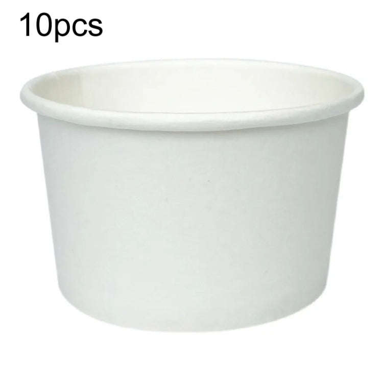 10pcs 1300ml Disposable Single PE Laminated Paper Bowl Round Soup Bowl Packed Fast Food Boxes(Mou...