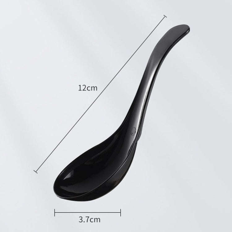 100pcs /Pack 12cm Disposable Plastic Meal Spoon Fast Food Soup Ladle(Black)