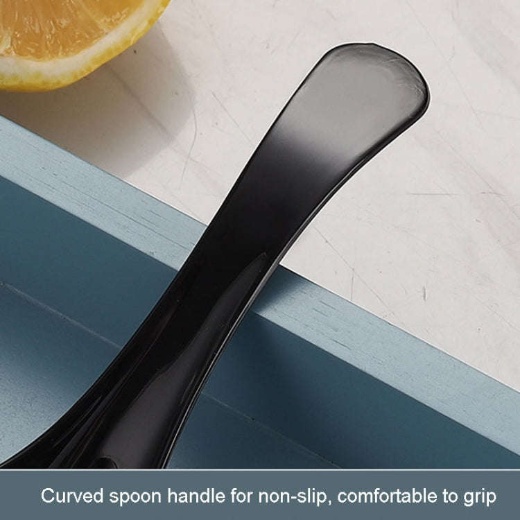 100pcs /Pack 12cm Disposable Plastic Meal Spoon Fast Food Soup Ladle(Black)