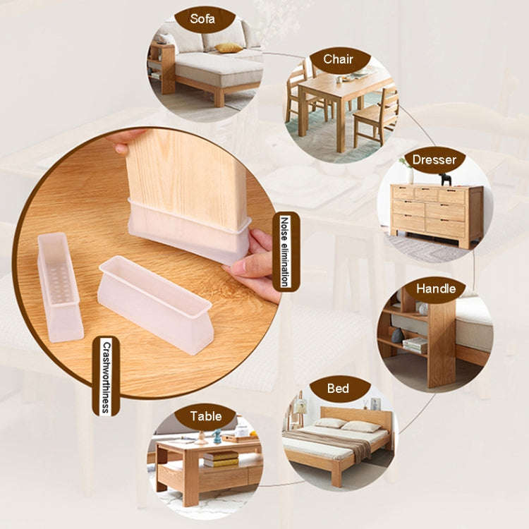 4pcs /Set Childrens Bed Feet Silicone Fixed Anti-Slip Mat Silent Wear-Resistant Bed Feet Protecto...