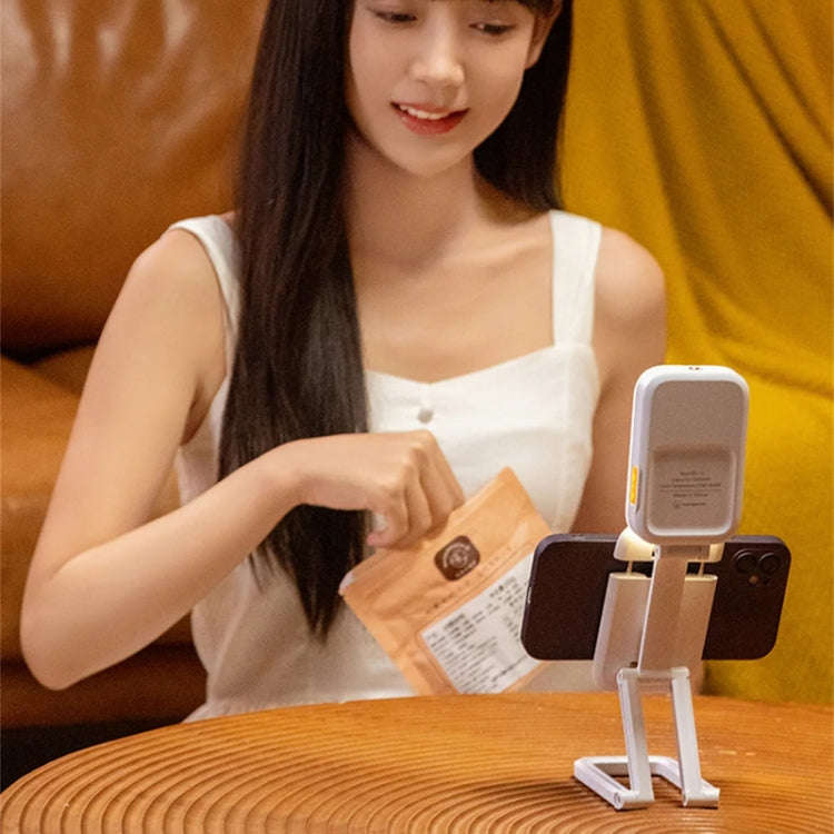 D2 Pro Mini RGB Fill Light Pocket Light with Mobile Phone Holder(White)