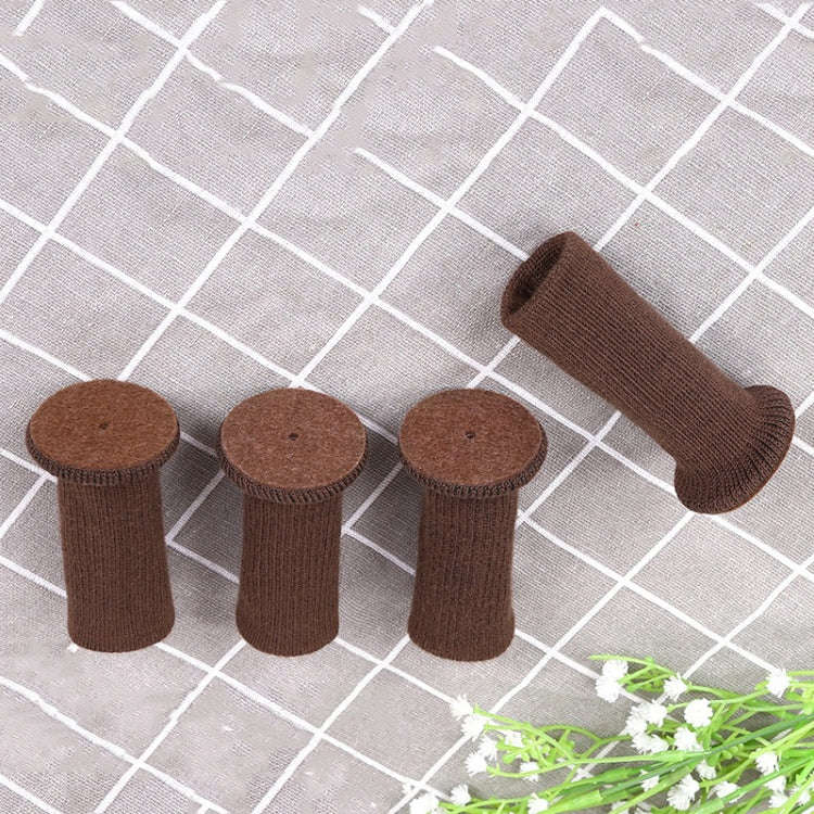 4pcs /Set Non-Slip Table And Chair Protectors Silent And Wear-Resistant Table Pads(Dark Brown)