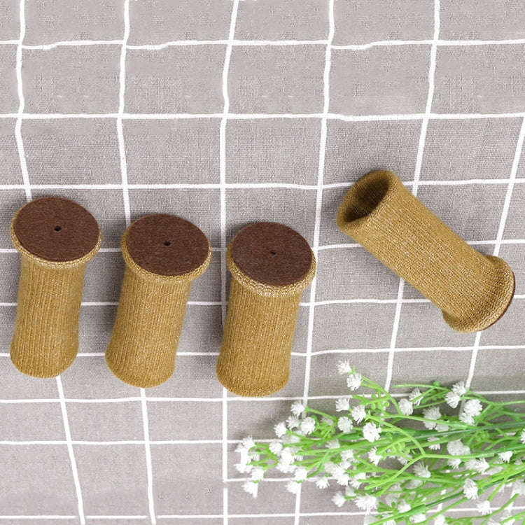 4pcs /Set Non-Slip Table And Chair Protectors Silent And Wear-Resistant Table Pads(Light Brown)