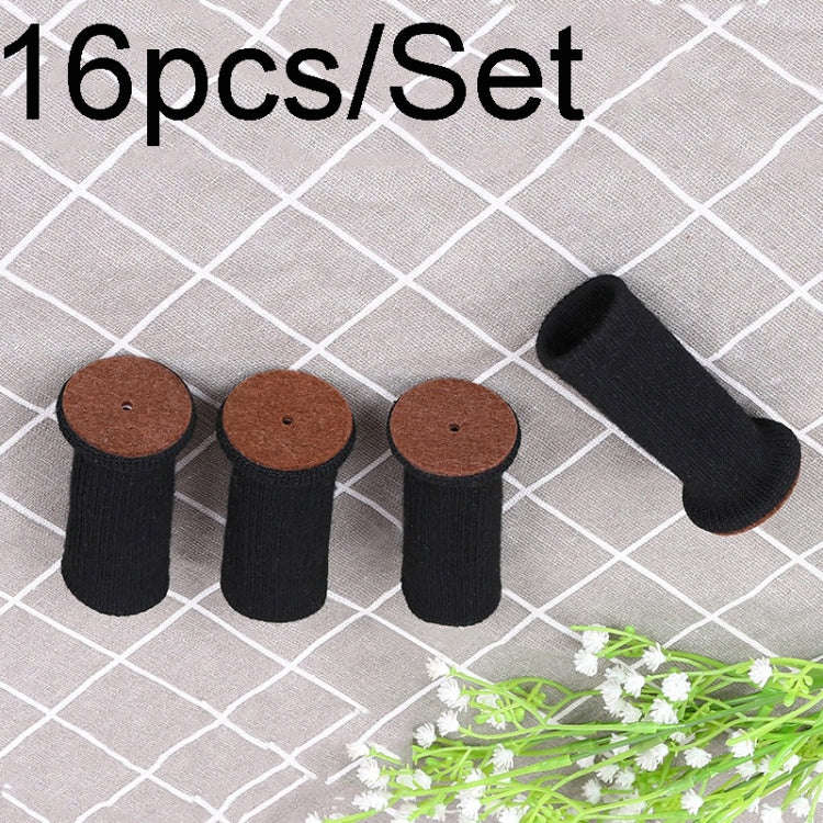 16pcs /Set Non-Slip Table And Chair Protectors Silent And Wear-Resistant Table Pads(Black)
