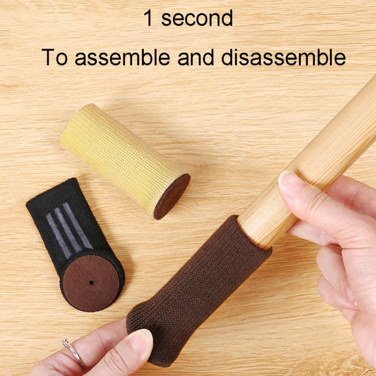 16pcs /Set Non-Slip Table And Chair Protectors Silent And Wear-Resistant Table Pads(Light Brown)